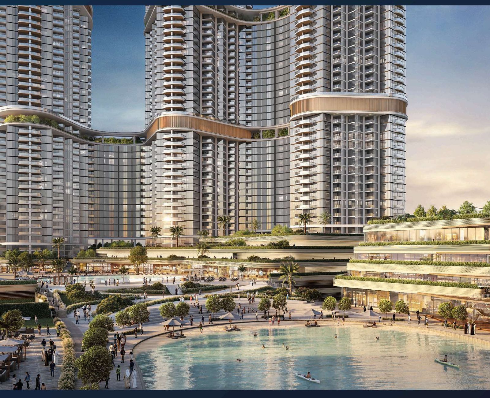 Skyscape Aura crystal lagoon and podium